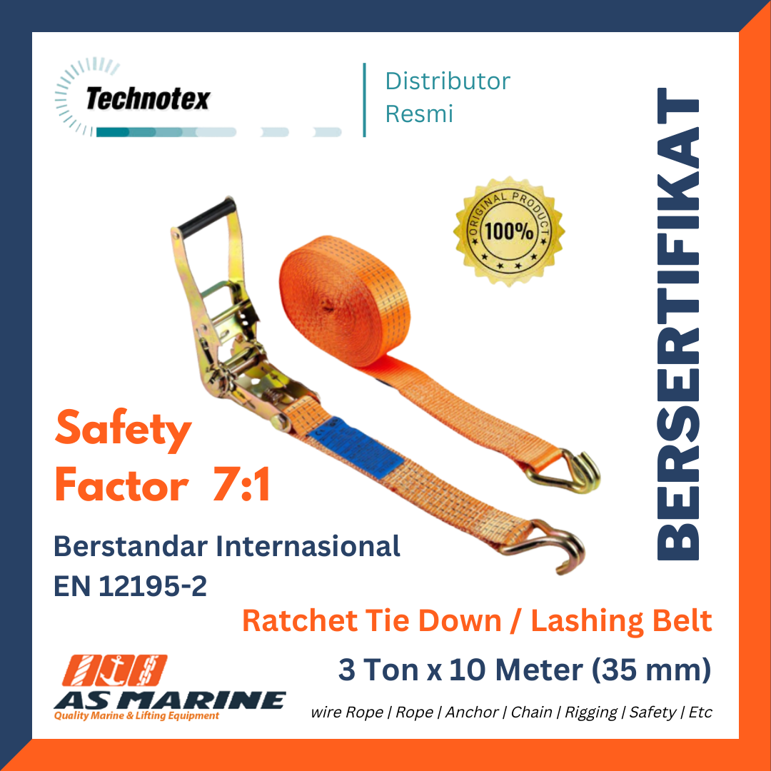 Ratchet Tie Down 3T 10M 35MM Technotex